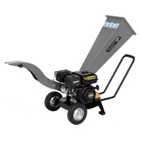 Ducar Wood Chipper Shredder Mulcher Garden 7HP Petrol Motor Upright Grinder - Silver