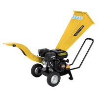 Ducar Wood Chipper Shredder Mulcher Garden 7HP Petrol Motor Upright Grinder - Yellow