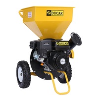 Ducar Wood Chipper Shredder Mulcher Garden 7hp Petrol Motor Upright Grinder - Yellow