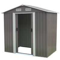 Garden Shed Spire Roof 4ft x 6ft Outdoor Storage Shelter - Grey
