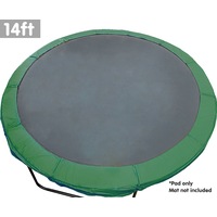 Green 14ft Replacement Reinforced Outdoor Round Trampoline Spring Pad Cover