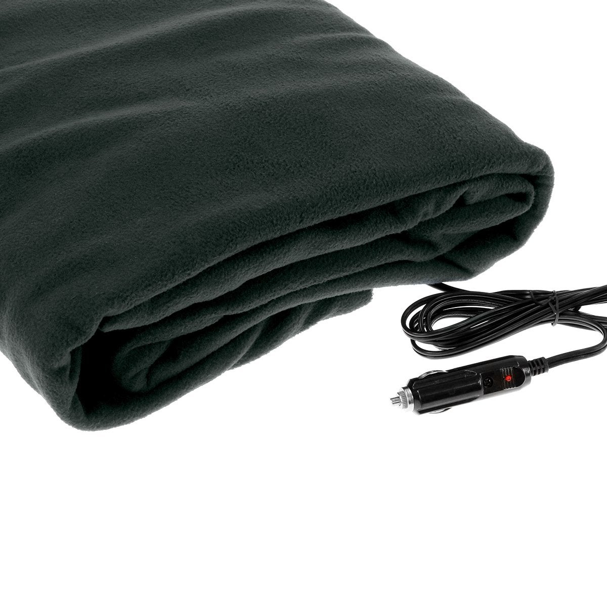 Laura Hill Heated Electric Car Blanket Travel Rug Soft Caravan Fleece Throw 12 Volt Dc Auto Black