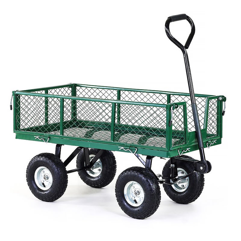 Heavy Duty Folding Garden Trolley Rust Free Cart Hand Utility Lawn Yard Farm