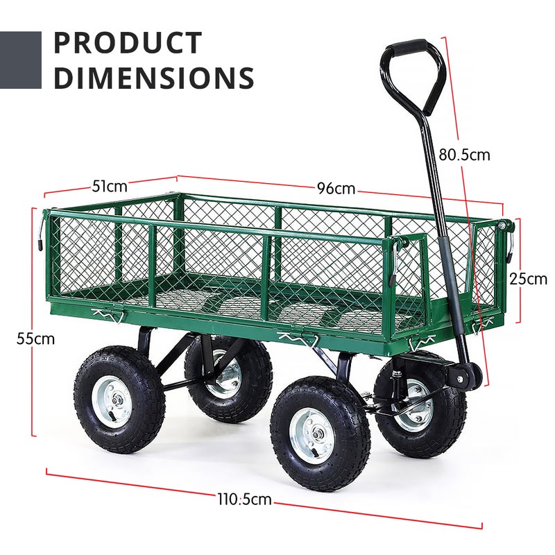 Buy Heavy Duty Folding Garden Trolley Rust Free Cart Hand Utility Lawn Yard  Farm - MyDeal
