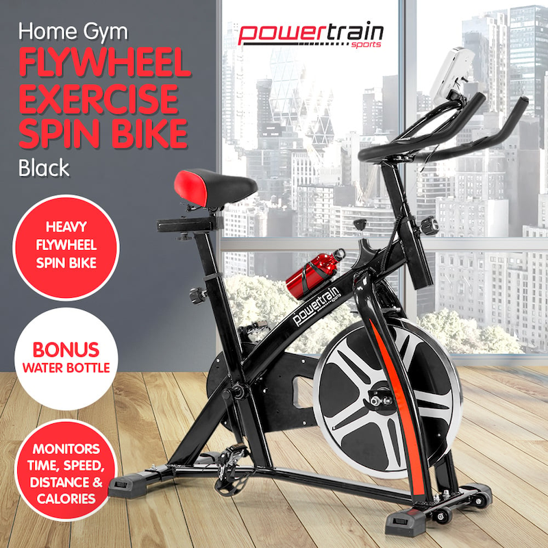 Buy Powertrain Heavy Flywheel Spin Exercise Bike Machine Semi ...