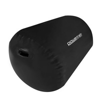 Powertrain Inflatable Air Exercise Roller Gymnastics Gym Barrel 120 x 75cm Black