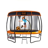 Kahuna 10ft Trampoline Free Safety Net Spring Pad Cover Mat Roof Basketball Set Orange/Blue