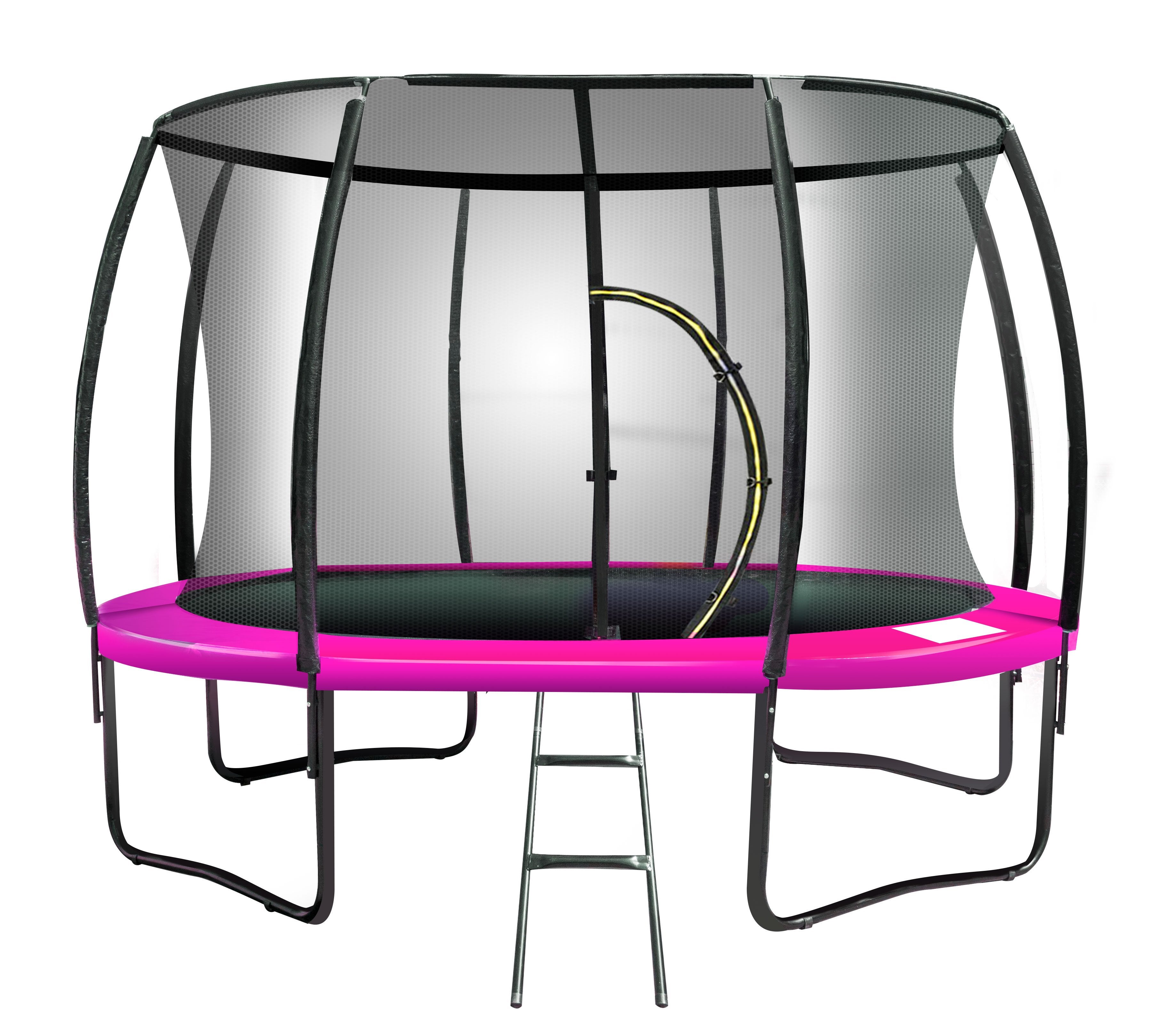 Kahuna 14ft Trampoline Free Safety Net Spring Pad Mat Ladder - Pink