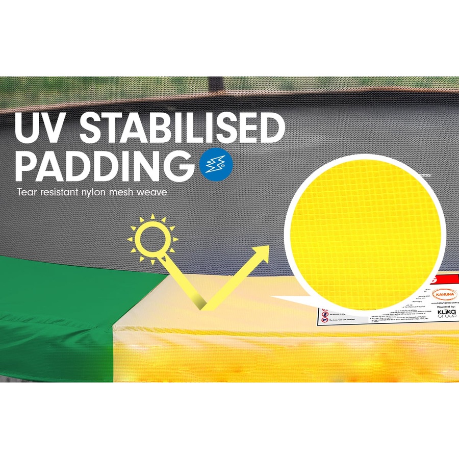 Kahuna 14ft Trampoline Free Safety Net Spring Rainbow Pad Roof Mat - Rainbow