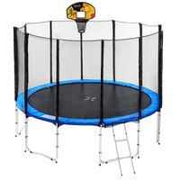 16ft Round Trampoline Free Safety Net+pad+mat+ladder+shoe Tidy+basketball Set