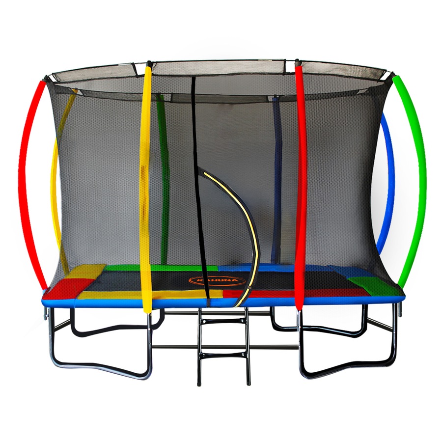 Kahuna 6 ft x 9 ft Rectangular Outdoor Trampoline - Rainbow