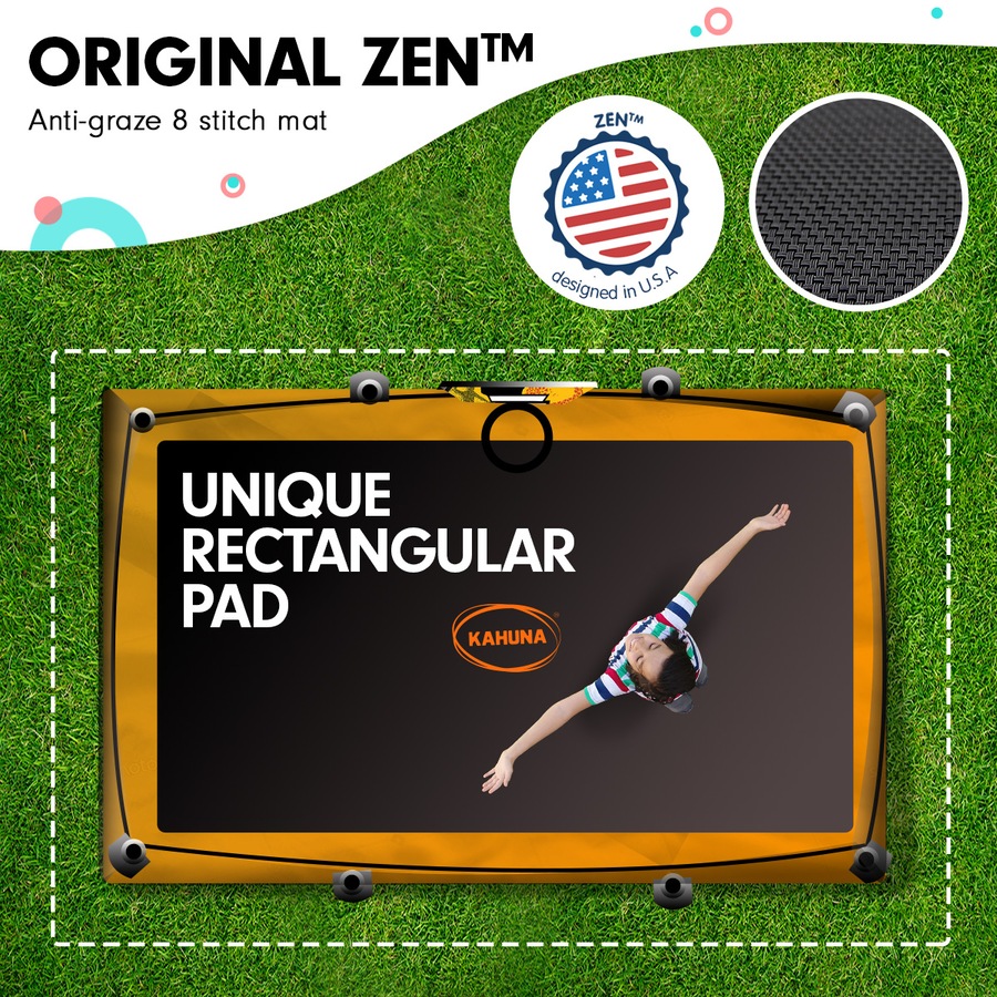 Kahuna 6 ft x 9 ft Rectangular Outdoor Trampoline - Rainbow