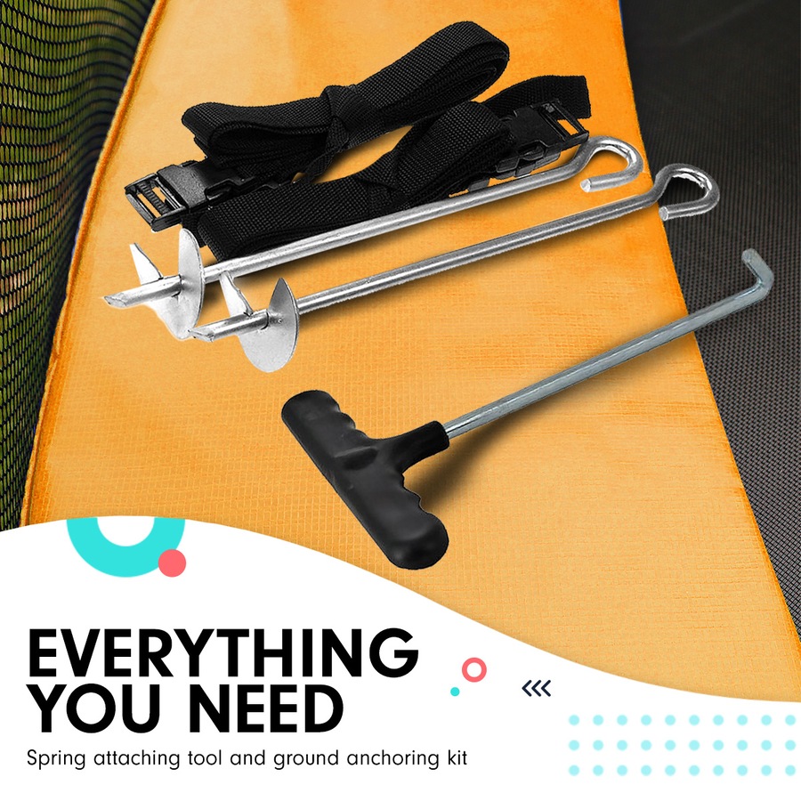 Kahuna 6 ft x 9 ft Rectangular Outdoor Trampoline - Rainbow