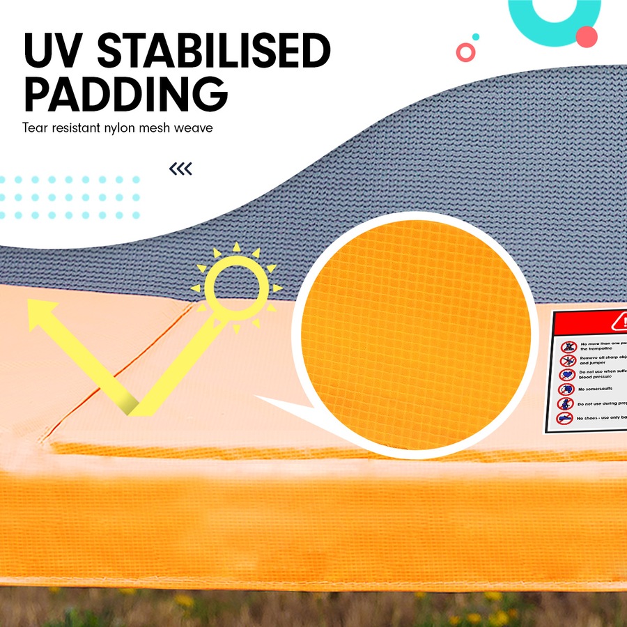 Kahuna 6 ft x 9 ft Rectangular Outdoor Trampoline - Rainbow