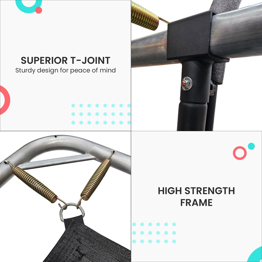 Kahuna 6 ft x 9 ft Rectangular Outdoor Trampoline - Rainbow