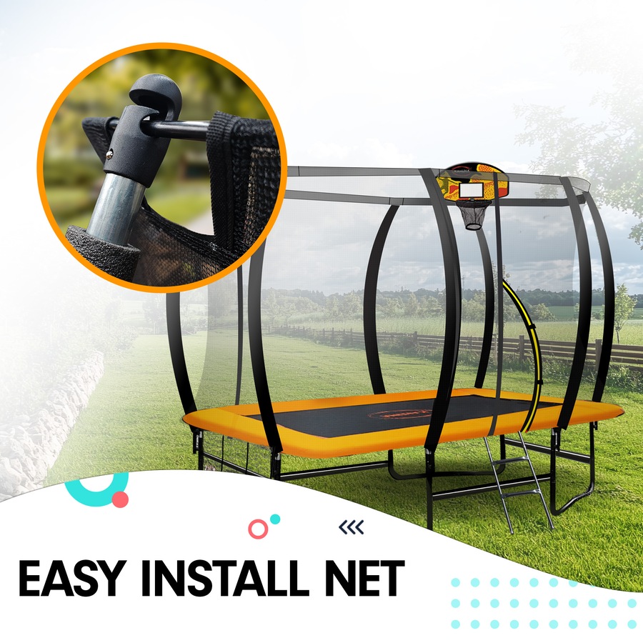 Kahuna 6 ft x 9 ft Rectangular Outdoor Trampoline - Rainbow