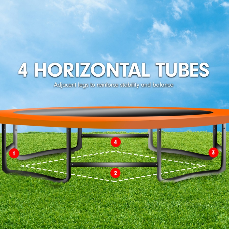 Kahuna 6 ft x 9 ft Rectangular Outdoor Trampoline - Rainbow