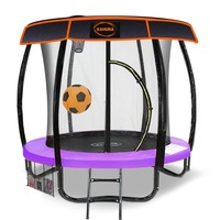 Kahuna 6ft Trampoline Free Safety Net Spring Pad Roof Cover Mat Basketball Set Purple