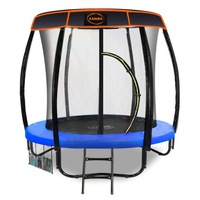 Kahuna 6ft Trampoline Free Safety Net Spring Pad Roof Cover Mat Ladder Blue