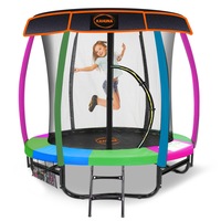 Kahuna 6ft Trampoline Free Safety Net Spring Pad Roof Cover Mat Rainbow