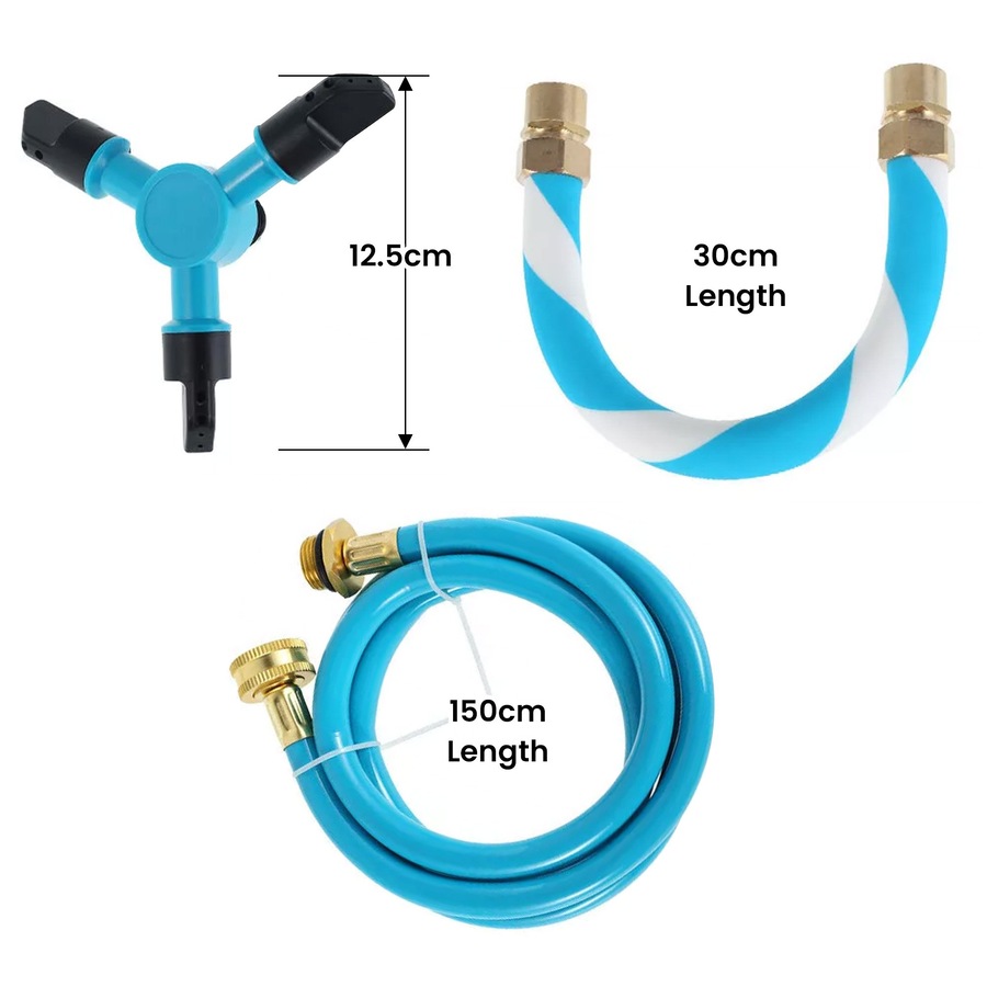 Kahuna Waterpark Rotating Trampoline Water Sprinkler Kit with Adjustable Hose