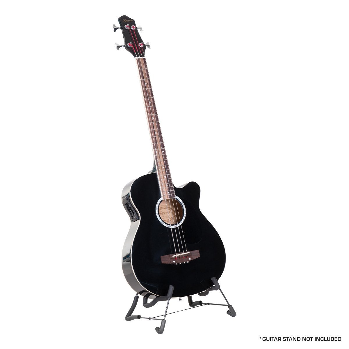 4 String Karrera Acoustic Bass Guitar Electric Pickup 4 Band Equalizer Black