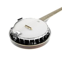 Karrera 6 String Bluegrass Resonator Banjo Gloss Black Brown
