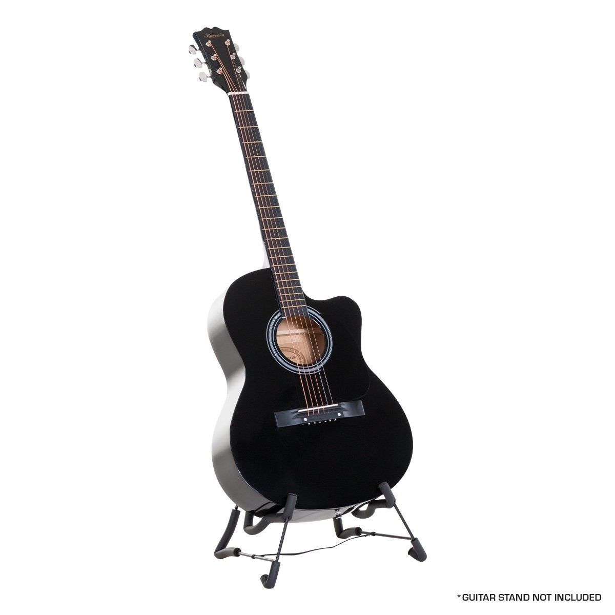 40in Karrera Acoustic Cutaway Guitar Bonus Bag Strings Picks Winder Strap Black