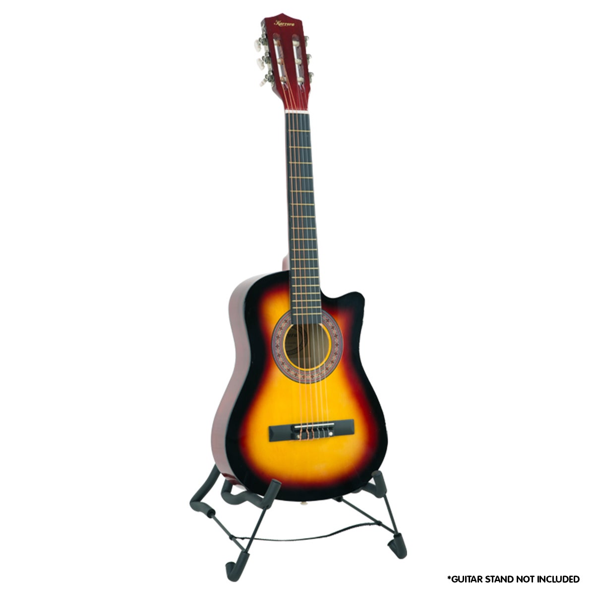 Karrera Childrens Acoustic Cutaway Wooden Guitar Ideal Kids Gift 1/2 Size - Sunburst