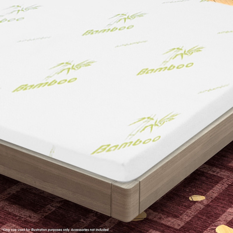 Cool Gel Memory Foam Mattress Topper Bamboo Fabric Cover