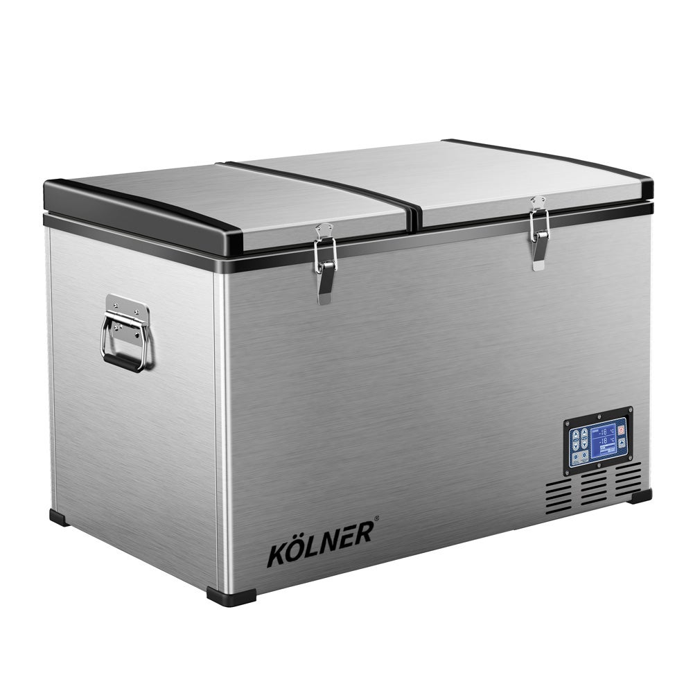 Kolner 80l Portable Fridge Freezer Cooler Camping Refrigerator Stainless Steel
