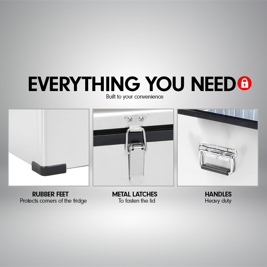 Kolner 80l Portable Fridge Freezer Cooler Camping Refrigerator Stainless Steel