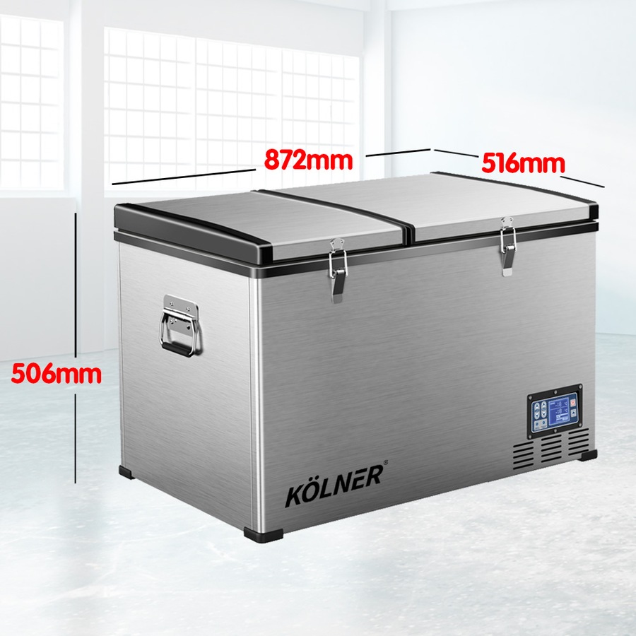 Kolner 80l Portable Fridge Freezer Cooler Camping Refrigerator Stainless Steel