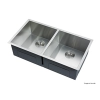 865x440mm Handmade Stainless Steel Undermount Topmount Kitchen Laundry Sink 304