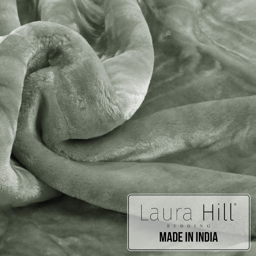 Laura Hill 800-GSM Mink Blanket Queen Size Double-Sided Soft Plush Bed Faux Throw Rug 220 X 240cm Heavy Sage