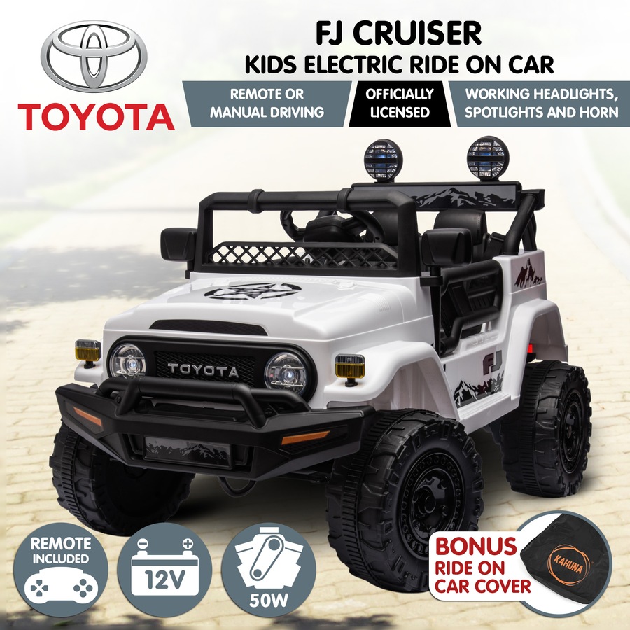 Kahuna Licensed Toyota Electric Kids Ride-on Car Fj Cruiser - White
