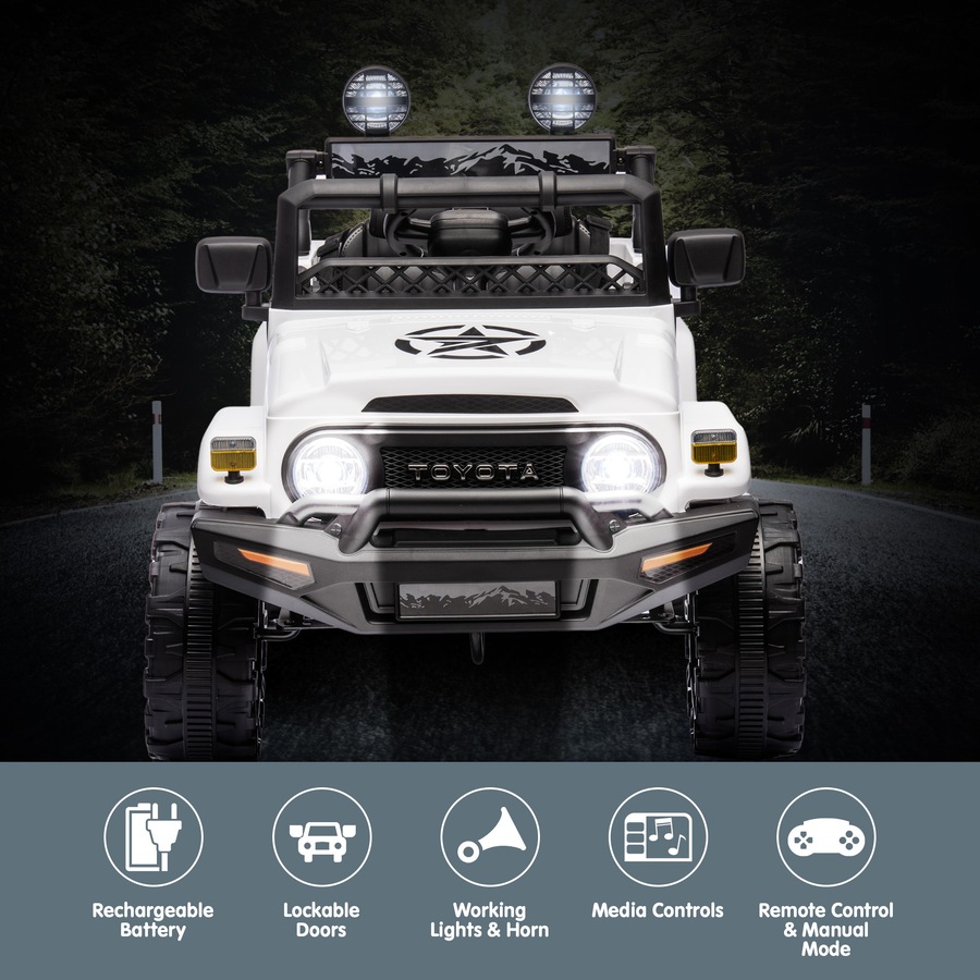 Kahuna Licensed Toyota Electric Kids Ride-on Car Fj Cruiser - White