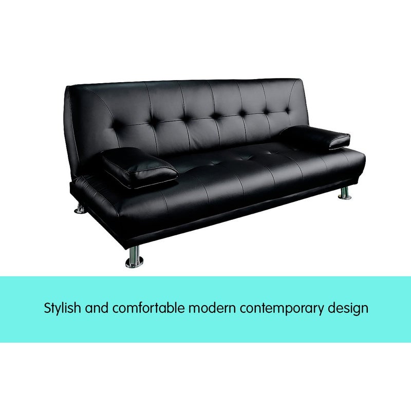 Manhattan Sofa Bed Faux Leather Lounge, Leather Lounge Sofa Bed