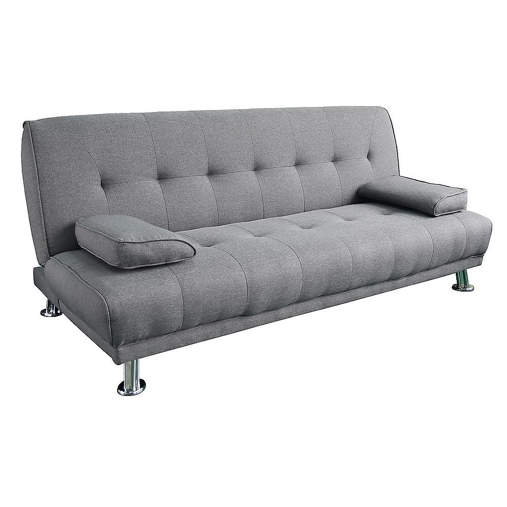 Manhattan Sofa Bed Lounge Couch Futon Furniture Home Light Grey Linen Suite