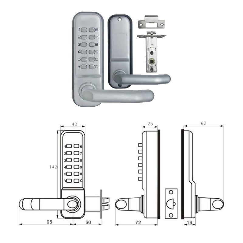 Buy Digital Security Door Lock Push Button Keyless Handles Locks