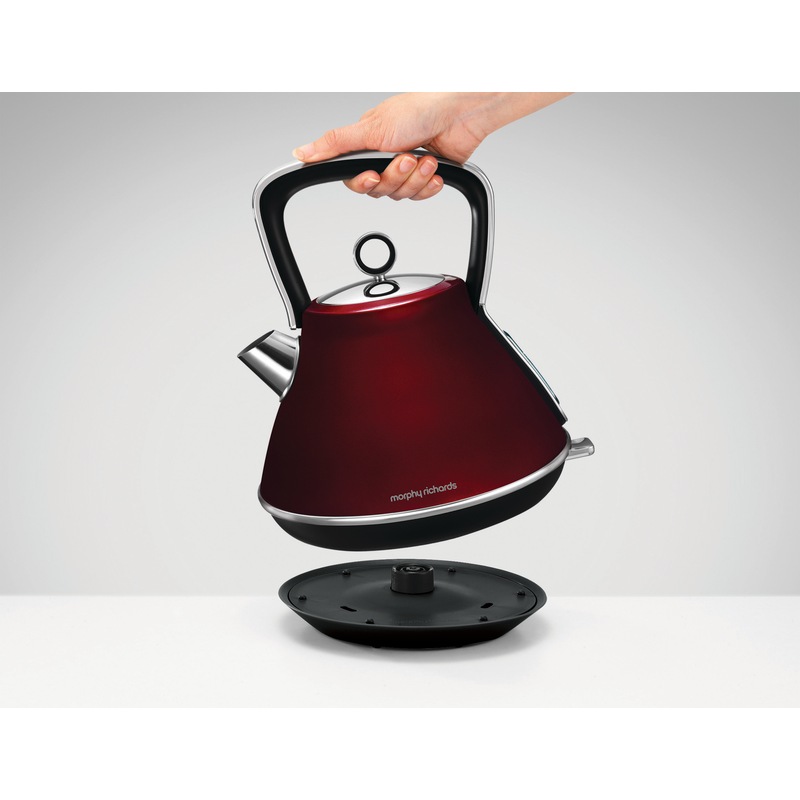 Morphy Richards 2200w Evoke 1.5l Pyramid Red Stainless Steel Kettle