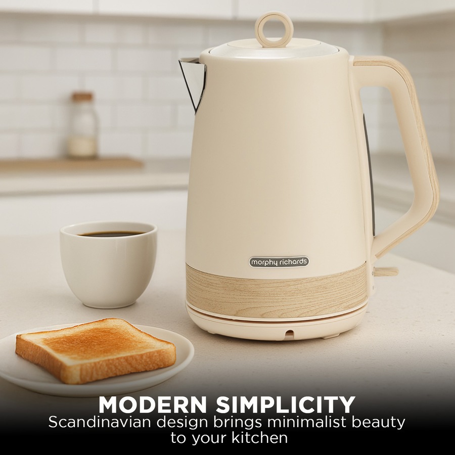 Morphy Richards Essence Scandi 1.7L Electric Kettle w/ Swivel Base BPA-Free Boil-Dry Protection & Scandinavian Design