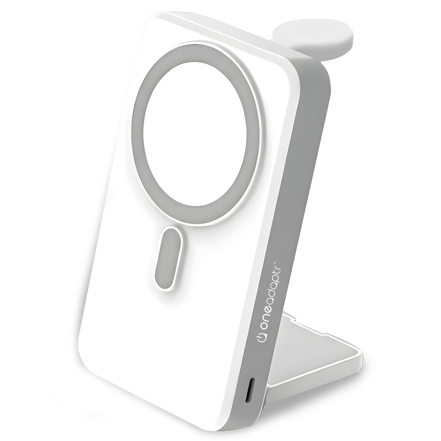 OneAdaptr OneGo White 5 in 1 MagSafe Charging Stand Power Bank