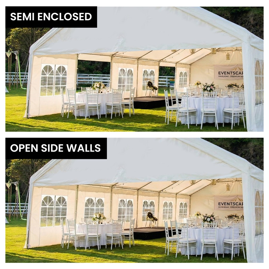 Huge 12m x 6m Outdoor Event Gazebo Party Tent Marquee Wedding Canopy Shade White