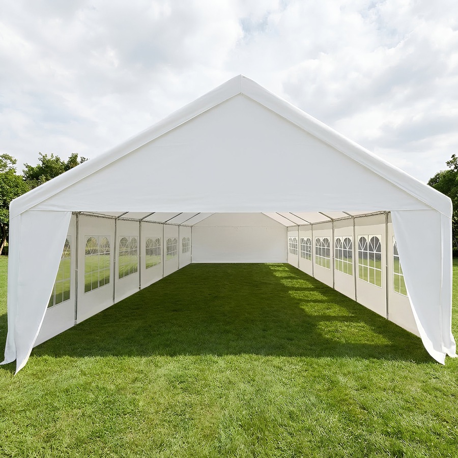 Huge 12m x 6m Outdoor Event Gazebo Party Tent Marquee Wedding Canopy Shade White