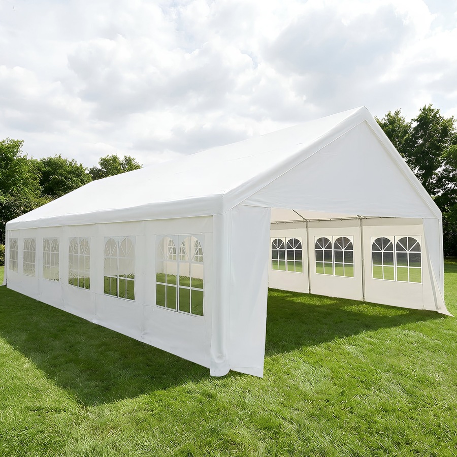 Huge 12m x 6m Outdoor Event Gazebo Party Tent Marquee Wedding Canopy Shade White