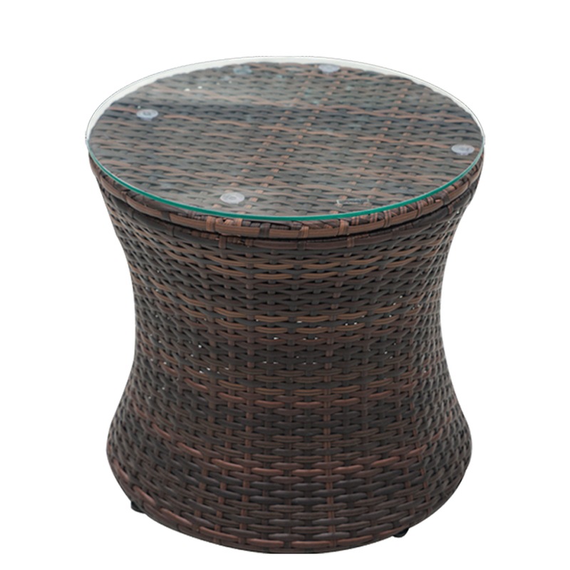 Outdoor Indoor Mini Coffee Stool Rattan Drink Cooler Table Mini Bar