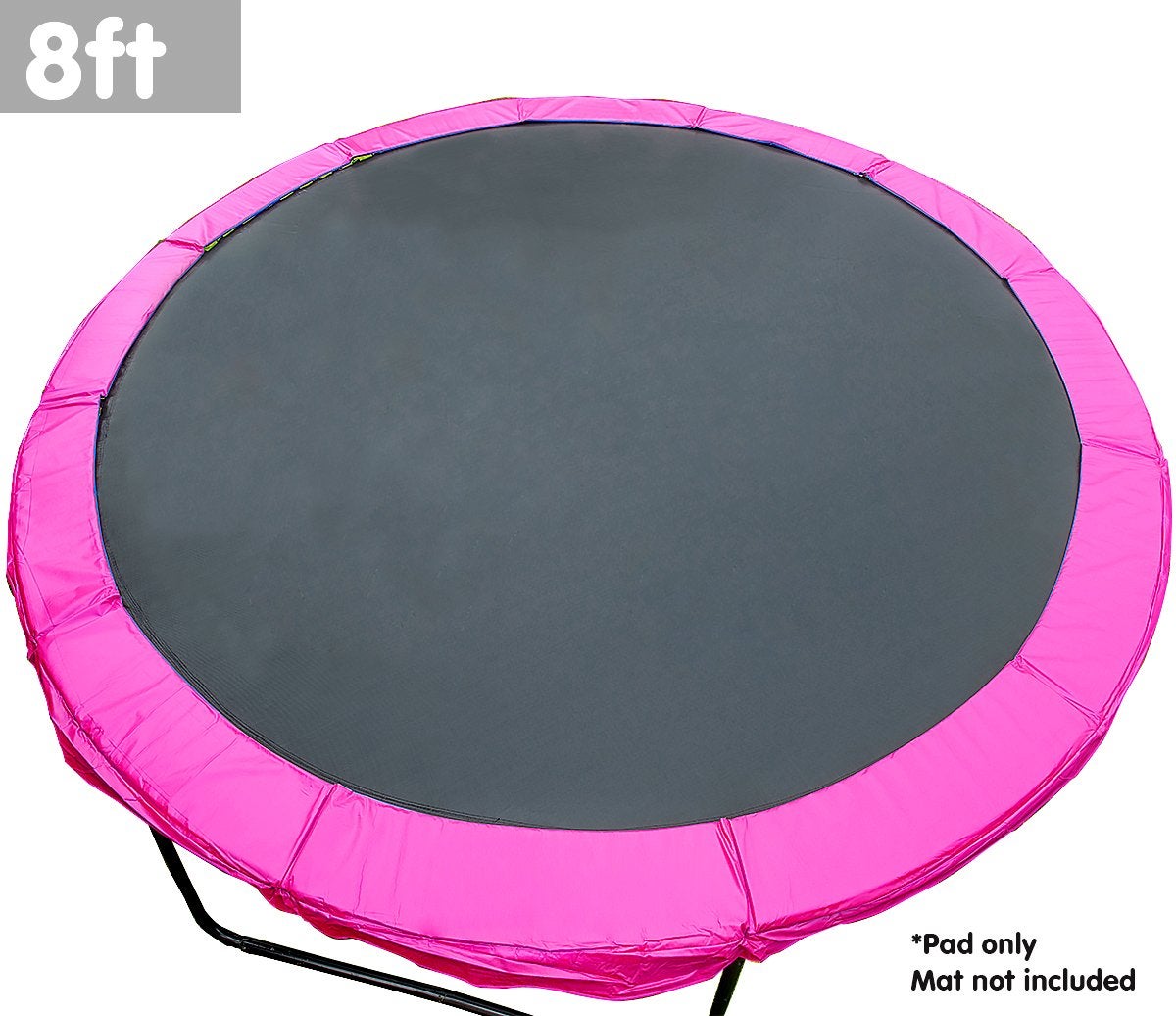 Pink 8ft Replacement Reinforced Outdoor Round Trampoline Spring Pad Cover