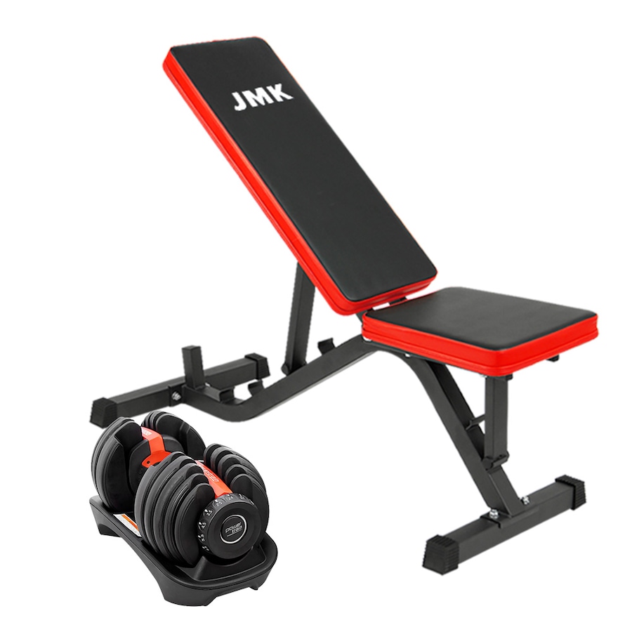 Powertrain 24kg Adjustable Dumbbell Home Gym Exercise Bench Weights