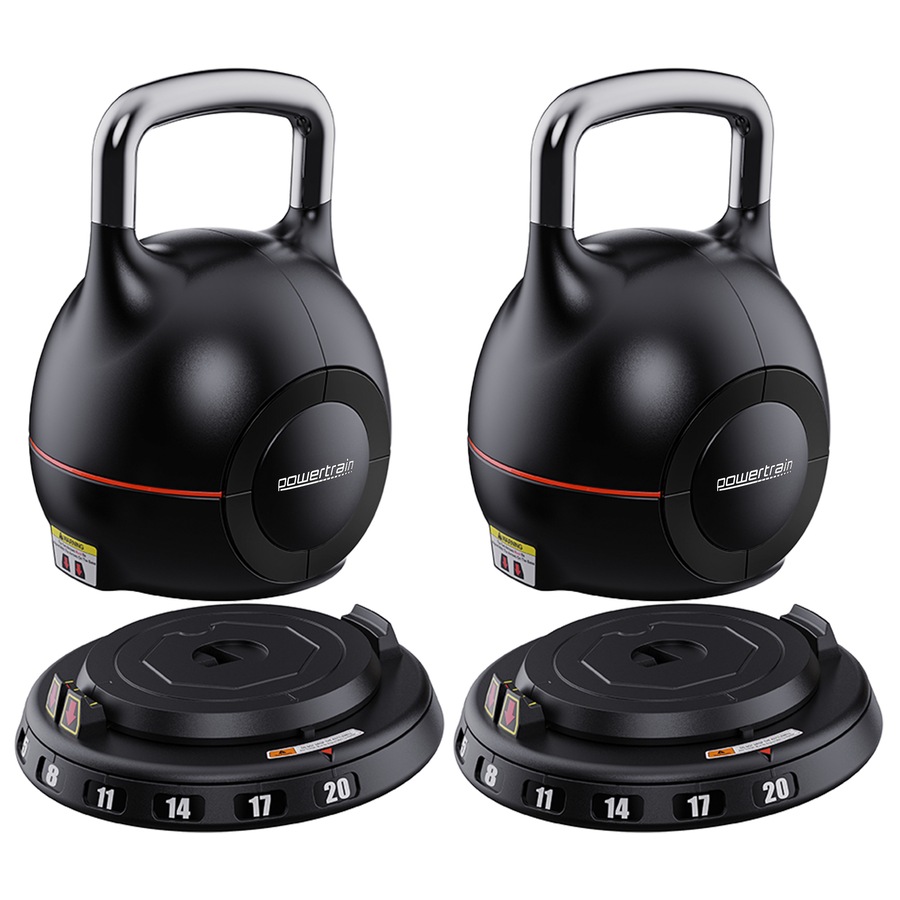 Powertrain 40kg Adjustable Kettlebell One Hand Adjustment Weight Set